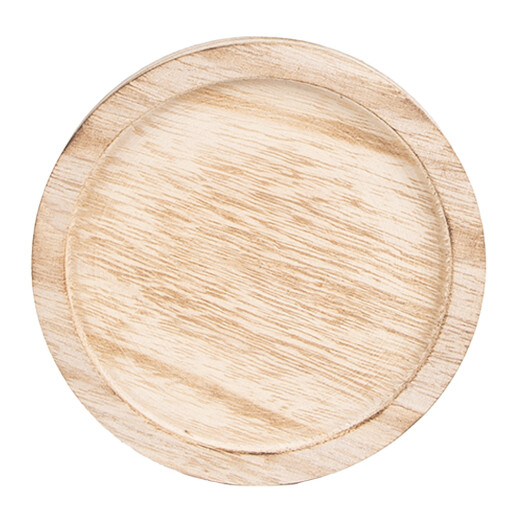 Platou decorativ lemn cu cloche sticla  Ø 13x11 cm