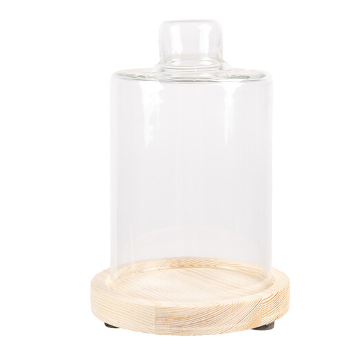 Platou decorativ lemn sticla 11x17 cm