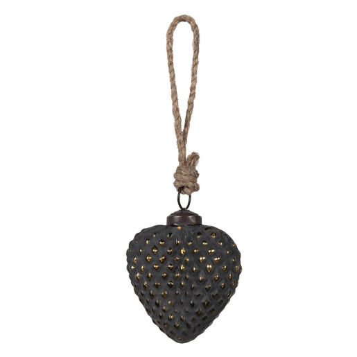 Set 6 globuri brad Craciun sticla neagra aurie 7x3x8 cm