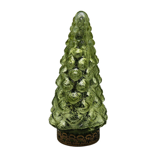 Brad Craciun sticla aurie cu led 8x16 cm