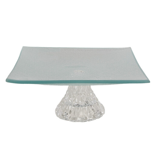 Platou servire sticla transparenta 15x15x7 cm