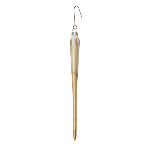 Set 2 ornamente brad Craciun sticla aurie 2x21 cm