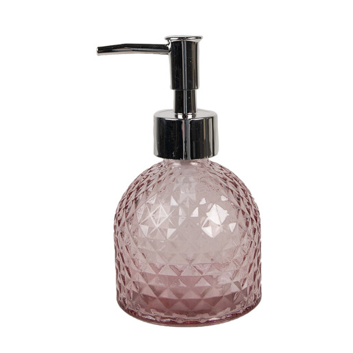 Dozator sapun sticla roz 9x15 cm, 225 ml