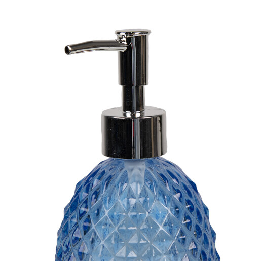 Dozator sapun sticla albastra 9x18 cm, 350 ml