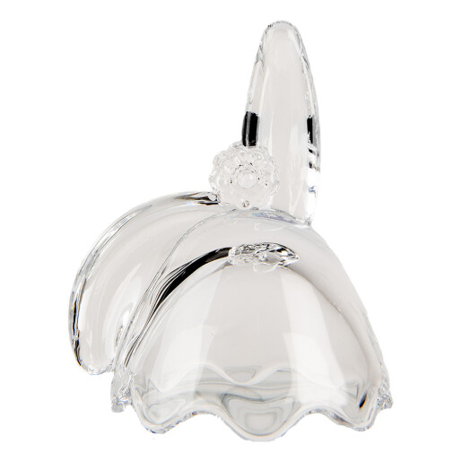 Ou decorativ Paste sticla transparenta 6x6x12 cm