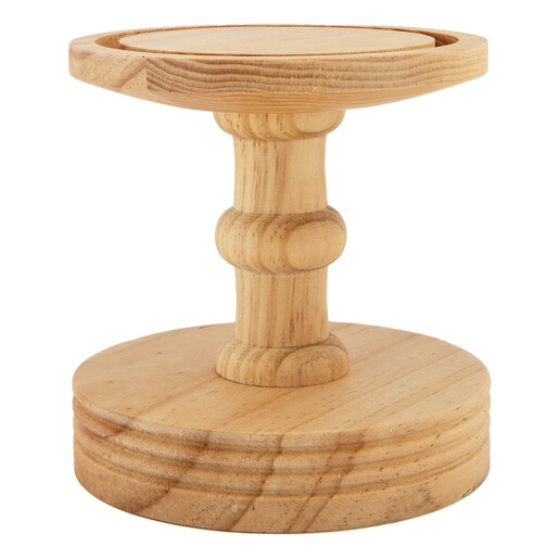 Platou decorativ sticla lemn natur Ø 17x40 cm