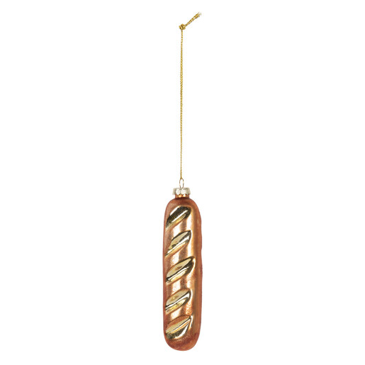 Set 6 ornamente brad Craciun sticla aurie 4x3x15 cm