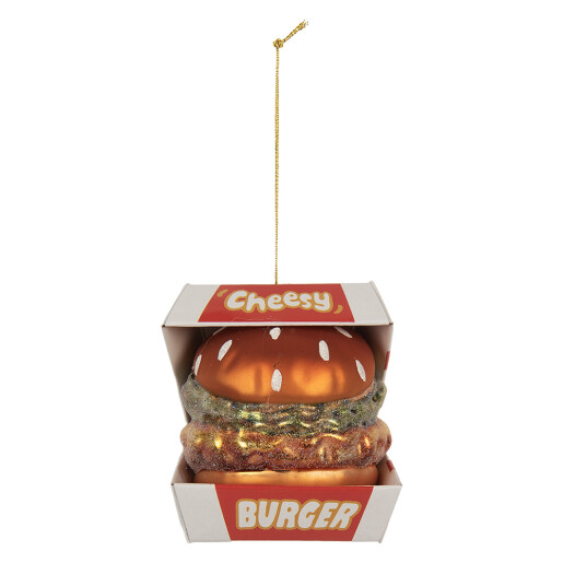 Set 6 ornamente brad Craciun sticla multicolora 7x7x8 cm