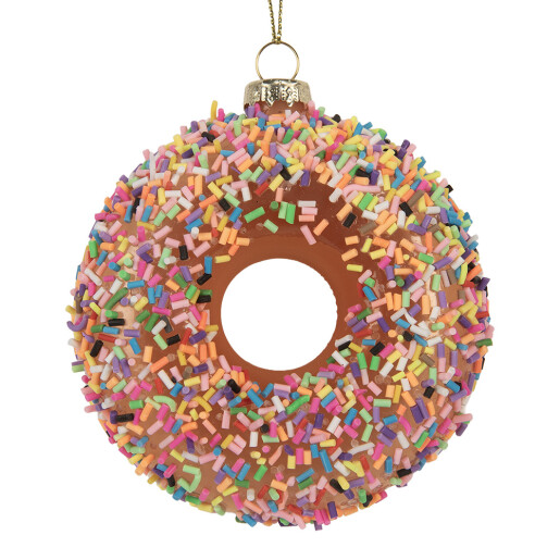 Set 6 ornamente brad Craciun sticla multicolora Ø 10x4 cm