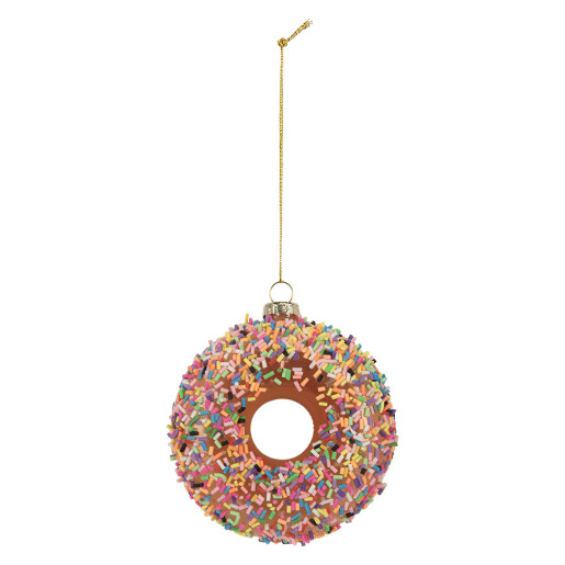 Set 6 ornamente brad Craciun sticla multicolora Ø 10x4 cm