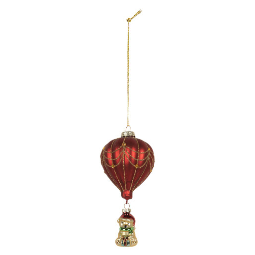 Set 6 ornamente brad Craciun Balon Zburator sticla multicolora Ø 7x15 cm