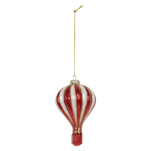 Set 6 ornamente brad Craciun Balon Zburator sticla multicolora Ø 6x9 cm