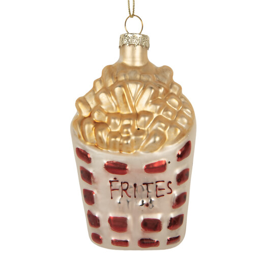Set 2 ornamente brad Craciun sticla 6x3x10 cm