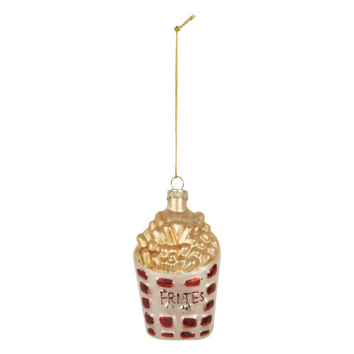 Set 2 ornamente brad Craciun sticla 6x3x10 cm