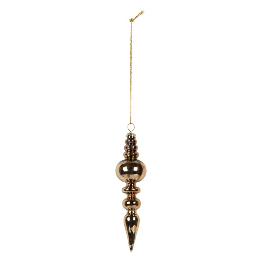 Set 6 ornamente brad Craciun sticla aurie Ø 4x16 cm