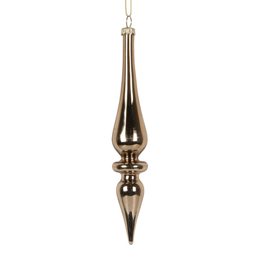 Set 6 ornamente brad Craciun sticla aurie Ø 3x18 cm