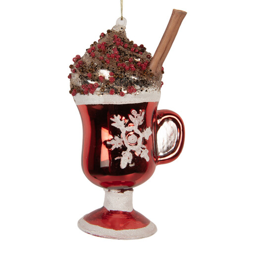 Set 6 ornamente brad Craciun sticla multicolora 7x6x12 cm