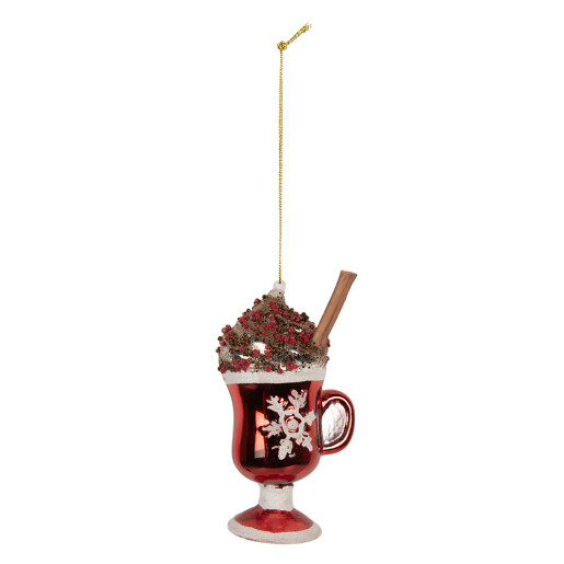 Set 6 ornamente brad Craciun sticla multicolora 7x6x12 cm