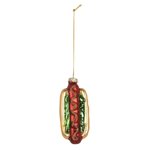 Set 6 ornamente brad Craciun sticla multicolora 4x3x10 cm