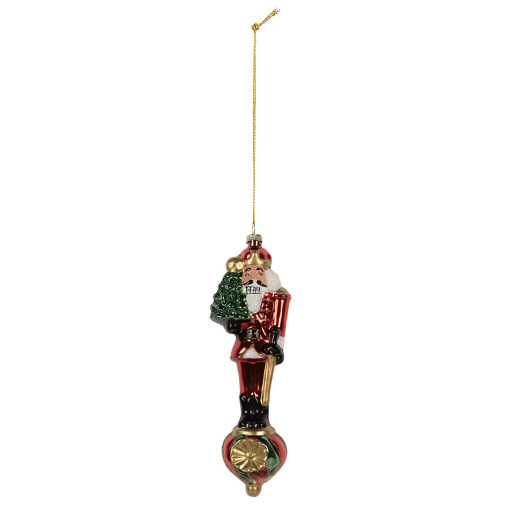 Set 6 ornamente brad Craciun Spargatorul de Nuci sticla multicolora 6x5x20 cm