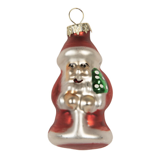 Set 6 ornamente brad Mos Craciun sticla multicolora X-mas Ø 3 cm