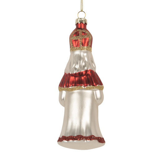 Set 6 ornamente brad Mos Craciun sticla multicolora X-mas 5x5x15 cm