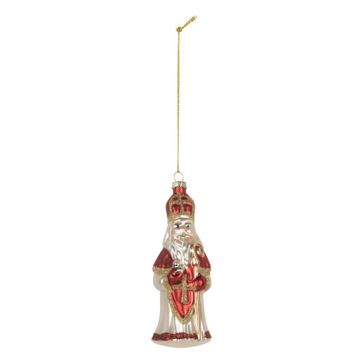 Set 6 ornamente brad Mos Craciun sticla multicolora X-mas 5x5x15 cm