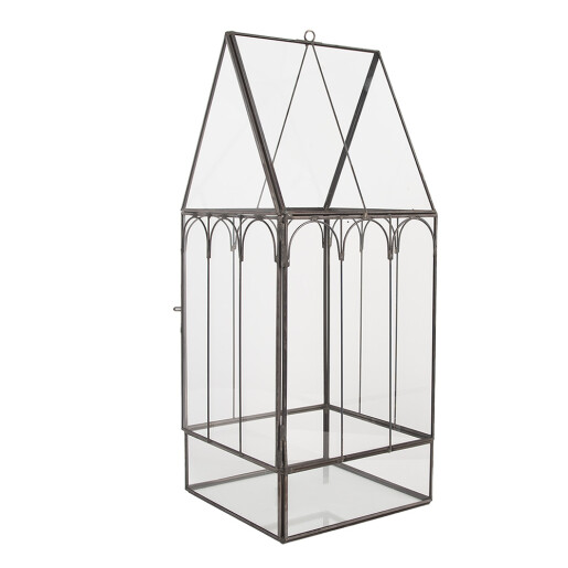 Mini sera metal gri 15x15x38 cm