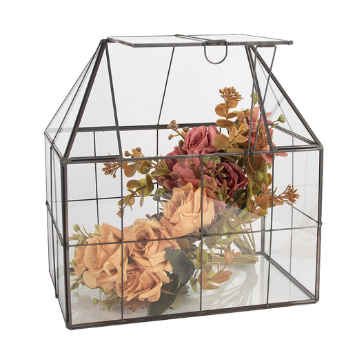 Mini sera metal gri 25x16x26 cm