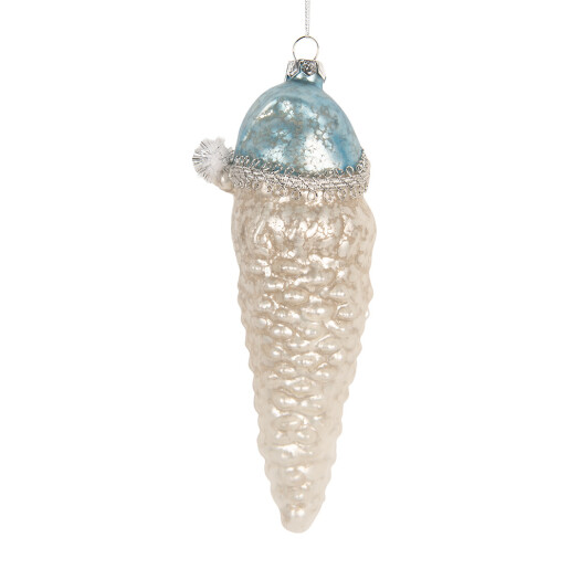 Ornament brad Mos Craciun sticla multicolora Ø 6x16 cm