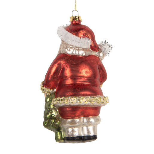 Ornament brad Mos Craciun sticla multicolora 8x7x14 cm