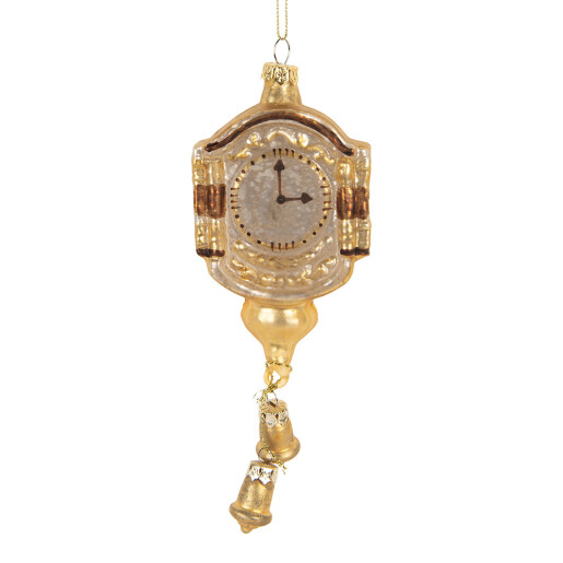 Ornament brad Craciun sticla aurie maro 6x4x15 cm