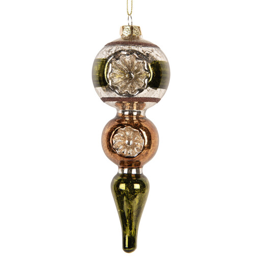 Ornament brad Craciun sticla multicora Ø 6x17 cm
