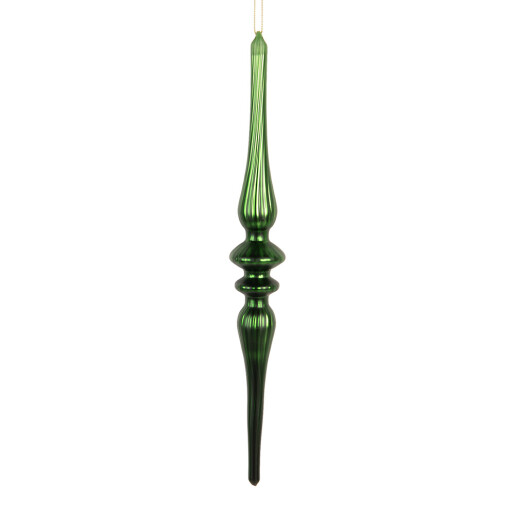 Ornament brad Craciun sticla verde  Ø 4x29 cm