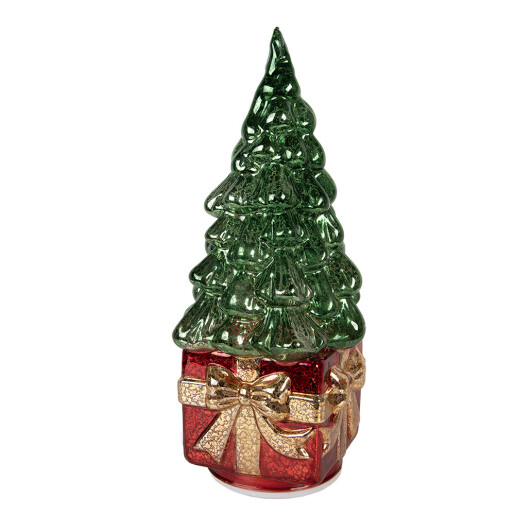 Brad Craciun sticla multicolora cu led 13x13x30 cm