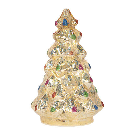Brad Craciun sticla multicolora cu led Ø 12x18 cm