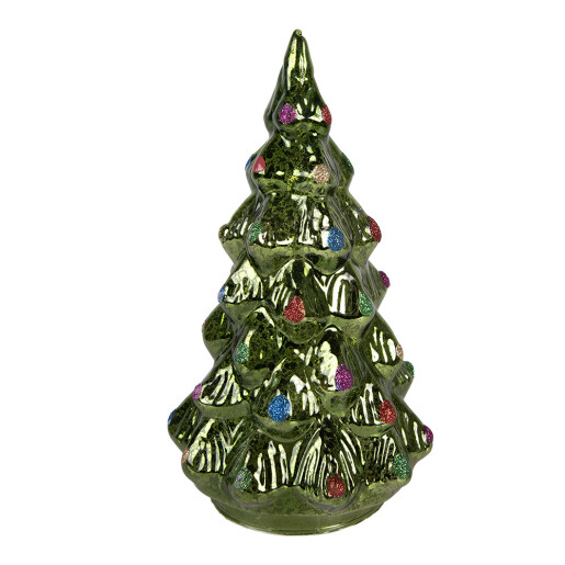 Brad Craciun sticla multicolora cu led Ø 13x23 cm