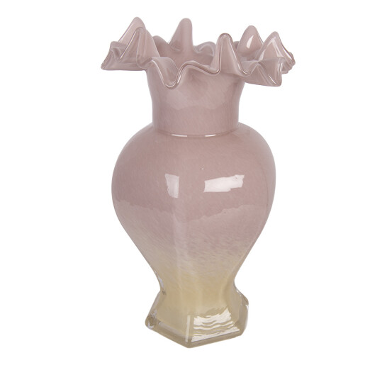 Vaza flori sticla roz  Ø 14x25 cm
