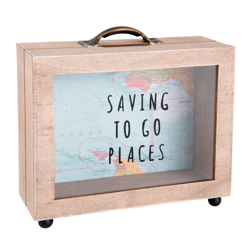 Pusculita mdf sticla Travel 18x7x17 cm
