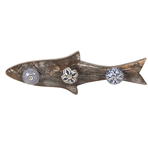 Cuier perete lemn metal Peste 33x5x10 cm