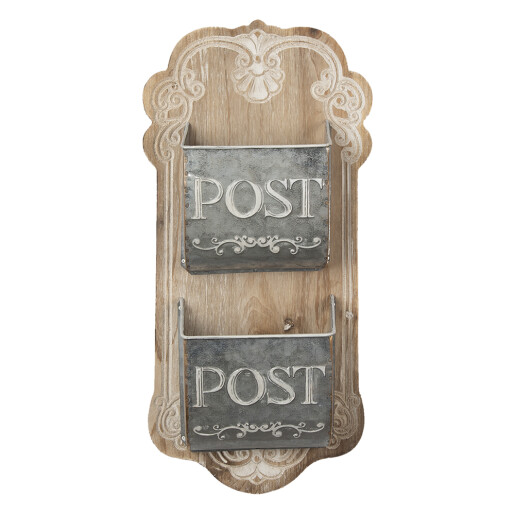 Decoratiune perete lemn metal 26x10x53 cm