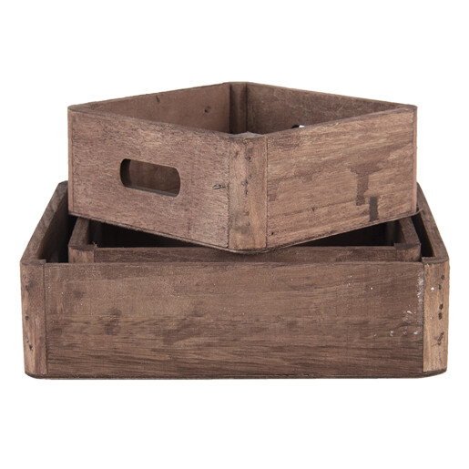 Set 3 tavi lemn maro 24x24x6 cm, 20x20x6 cm, 16x16x6 cm