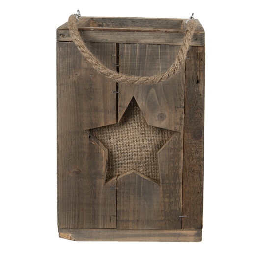 Suport lumanare lemn maro 19x19x28 cm