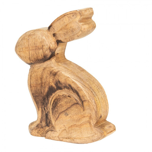 Figurina Iepuras Paste lemn maro 17x4x20 cm