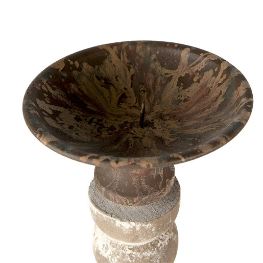 Sfesnic lemn metal alb maro 17x51 cm
