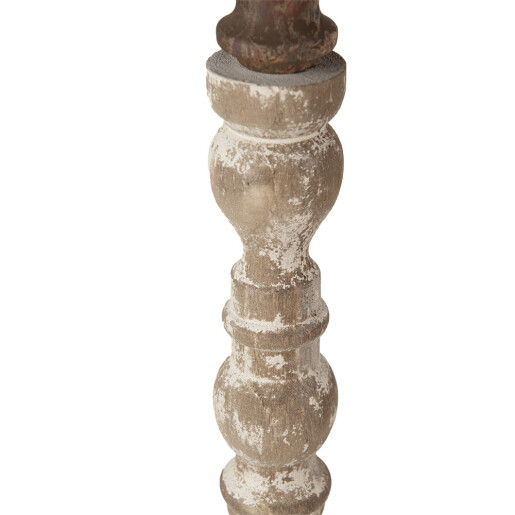 Sfesnic lemn metal alb maro 17x51 cm