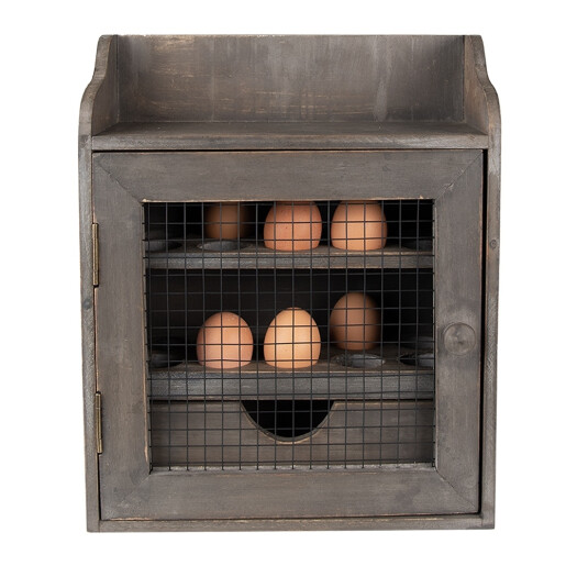 Cutie depozitare oua lemn gri 30x14x36 cm