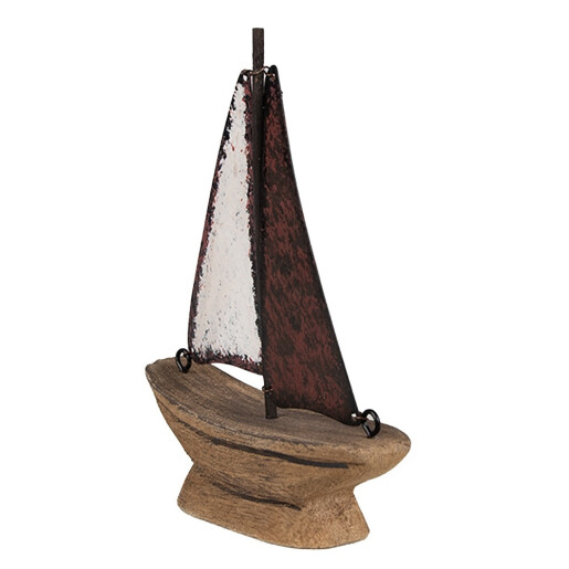 Decoratiune Barca lemn metal 11x3x13 cm