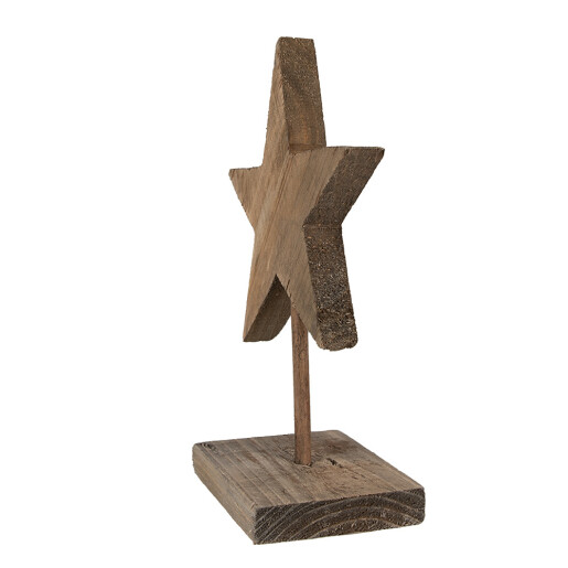 Decoratiune Steluta lemn maro 15x8x21 cm