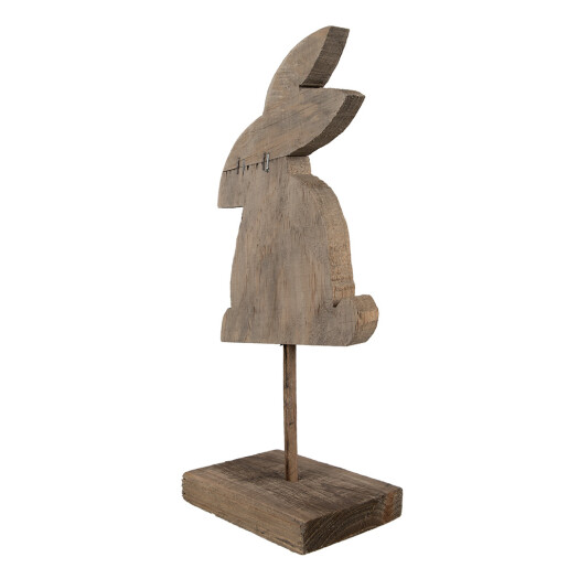 Figurina Iepuras lemn maro 14x8x30 cm